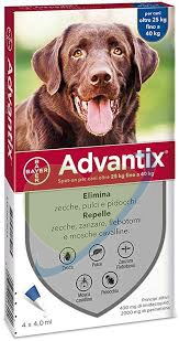 BAYER ADVANTIX SPOT-ON PER CANI OLTRE 25 KG FINO A 40 KG 4 PIPETTE DA 4 ML