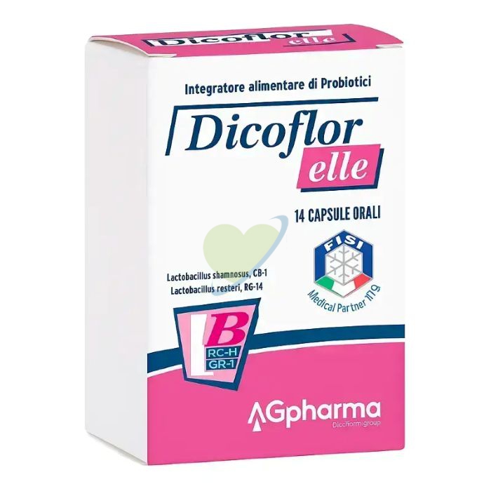 AG Pharma Dicoflor Elle - Integratore Probiotici per la Flora Intima - 28cps