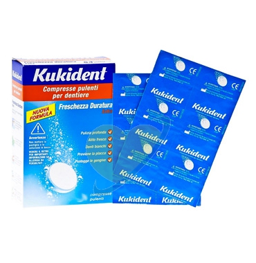Kukident Linea Protesi Dentali Cleanser Fresh 54 Compresse Pulenti per Dentiere