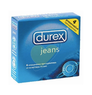 Durex Linea Classic Jeans Vestibilità Easy On Confezione con 4 Profilattici