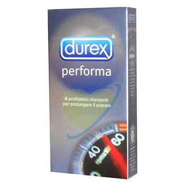 Durex Linea Performa Ritardante Forma Classica Confezione con 4 Profilattici