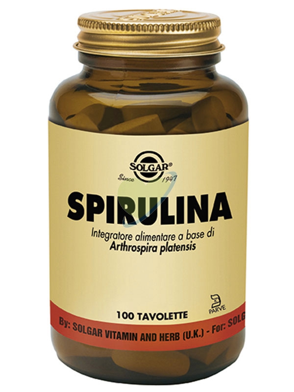 Solgar Linea Benessere ed Energia Spirulina Integratore Alimentare 100 Tavolette