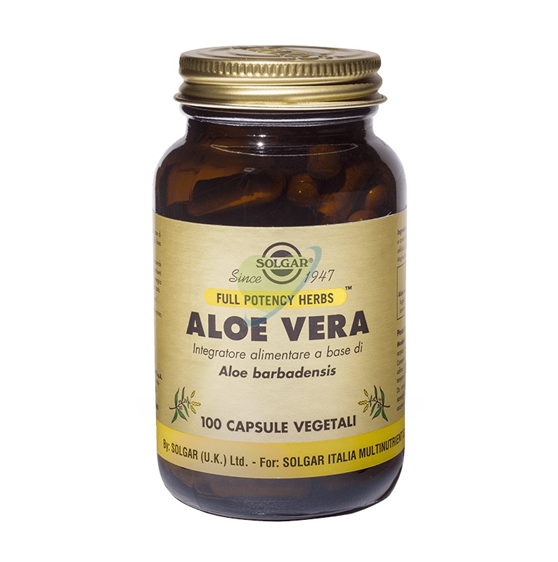 Solgar Linea Digestione Sana Aloe Vera Integratore Alimentare 100 Capsule