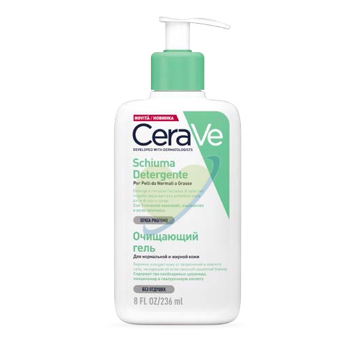 CeraVe Linea Detersione Viso Corpo Foaming Cleanser Schiuma Detergente 236 ml