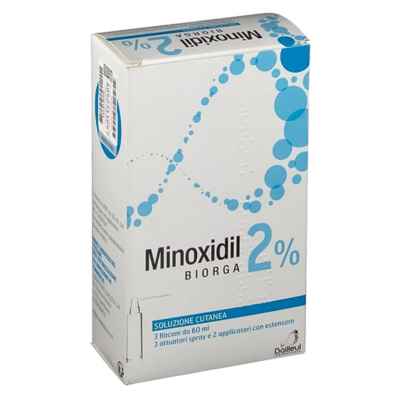 Minoxidil Biorga 2% Soluzione Cutanea  3 Flaconi Hdpe 60Ml Con Pompa Spray E  Applicatore