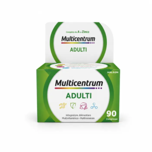 Confezione di Multicentrum Adulti 90 compresse, multivitaminico multiminerale con vitamine e minerali.