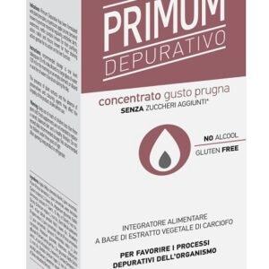 Primum Depurativo Prugna 250 ml, integratore depurativo con carciofo, bardana e zinco.