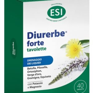 Diurerbe Forte ESI 40 tavolette integratore drenante con betulla pilosella potassio e magnesio.