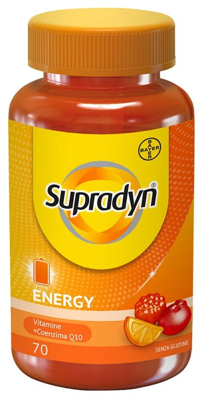 Supradyn Energy 70 caramelle gommose integratore vitamine e coenzima Q10 Bayer.