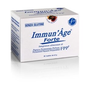Immun'Age Forte 60 bustine, integratore di papaya fermentata FPP ad alto dosaggio.