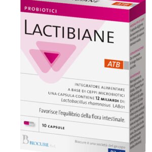 Confezione di Lactibiane ATB 10 capsule a base di Lactobacillus rhamnosus LA 801.