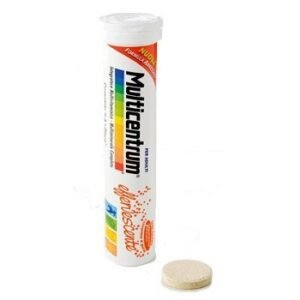 Multicentrum Adulti Effervescente 20 compresse gusto arancia, integratore multivitaminico e multiminerale.
