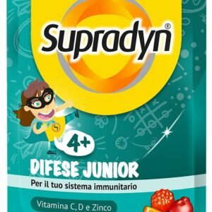 Supradyn Difese Junior 25 caramelle gommose integratore vitamina C D zinco bambini.