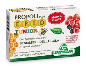 Confezione di Epid Junior compresse masticabili a base di propoli E.P.I.D. e vitamina C per bambini