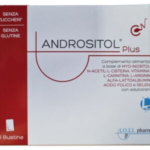 Confezione di Andrositol Plus 14 bustine con myo-inositolo, N-acetil-L-cisteina, selenio e vitamina E