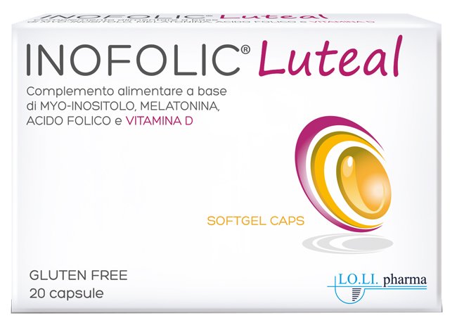 Inofolic Luteal 20 capsule molli, complemento alimentare con myo-inositolo, melatonina e vitamina D.