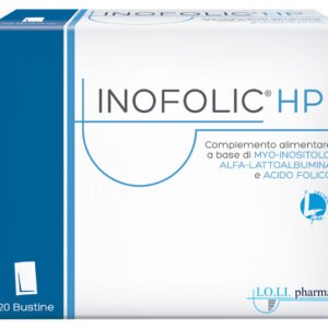 Inofolic HP 20 bustine, complemento alimentare con myo-inositolo, alfa-lattoalbumina e acido folico.