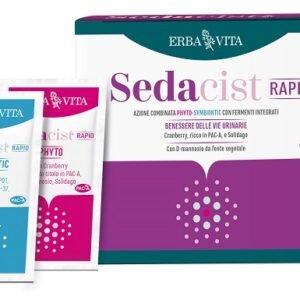 Confezione di Erba Vita Sedacist Rapid 6+6 bustine a base di Cranberry, D-Mannosio, Solidago e fermenti lattici