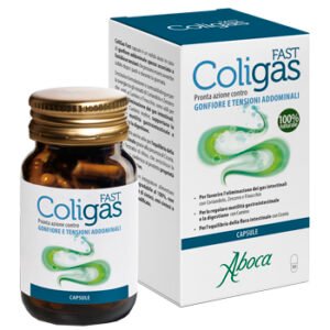 Confezione di Coligas Fast Aboca a base di coriandolo, zenzero, cumino e finocchio