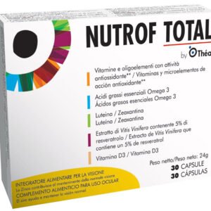 Nutrof Total 30 capsule, integratore con zinco, luteina, zeaxantina e omega-3 per gli occhi.