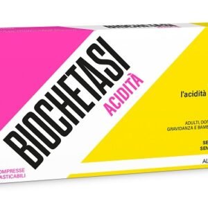 Confezione di Biochetasi Digestione e Acidità 20 compresse masticabili con enzimi, carciofo e finocchi