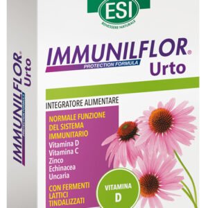 Confezione di ESI Immunilflor 30 capsule a base di echinacea, uncaria, zinco e vitamine C e D.