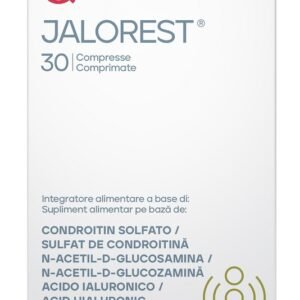 Confezione di Jalorest 30 compresse a base di condroitin solfato, glucosamina, acido ialuronico e vitamina C.