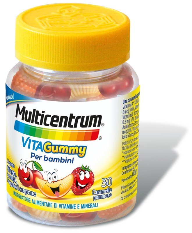 Multicentrum Vitagummy 30 caramelle gommose integratore vitamine e minerali bambini.