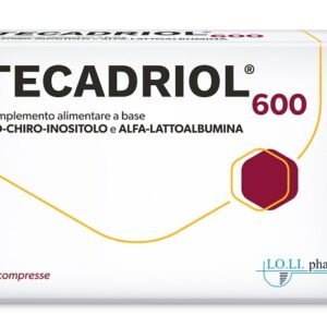 Confezione di Tecadriol 600 a base di D-chiro-inositolo e alfa-lattoalbumina, 20 compresse.