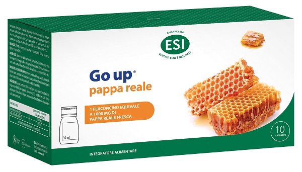 Go Up Pappa Reale ESI, 10 flaconcini da 30 ml con pappa reale liofilizzata.