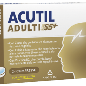 Acutil Adulti 55+ 24 compresse con vitamine, minerali e resveratrolo.
