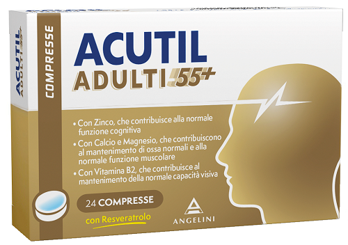 Acutil Adulti 55+ 24 compresse con vitamine, minerali e resveratrolo.