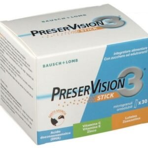 PreserVision 3 30 stick orosolubili con luteina, zeaxantina, omega-3 DHA e vitamine C ed E.