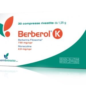 Confezione di Berberol K 30 compresse a base di Berberina Fitosoma e Monacoline da riso rosso fermentato