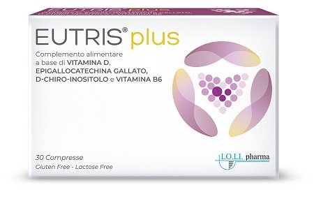 Confezione di Eutris Plus 30 compresse con vitamina D, vitamina B6, EGCG e D-chiro-inositolo