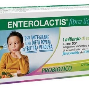 Enterolactis Fibra Liquida 12 flaconcini con fermenti lattici L. casei DG e fibra FOS.