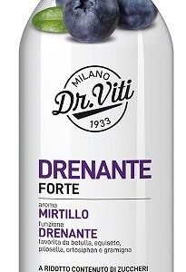 Flacone di Drenante Forte Mirtillo Dr. Viti 500 ml con betulla, pilosella e ortosiphon