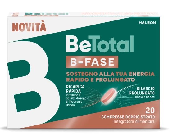Be-Total B-Fase 20 compresse a doppio strato con vitamine del gruppo B e rodiola.