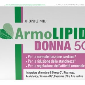 Armolipid Donna 50+ 30 capsule molli integratore con omega-3 riso rosso e vitamina B6.