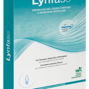 Confezione di Lynfase Concentrato Fluido Aboca a base di complesso AdipoDren con grano saraceno, rusco, tarassaco, verga d'oro e orthosiphon