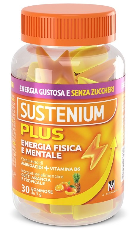 Confezione di Sustenium Plus Gommose Menarini con aminoacidi, vitamina B6 e zinco