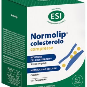 Astuccio di ESI Normolip Colesterolo 60 compresse con steroli vegetali, bergamotto e carciofo.