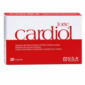Cardiol Forte, 30 capsule Omegor con Omega-3, riso rosso fermentato e Coenzima Q10 per cuore e colesterolo.