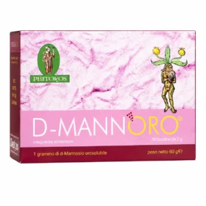 D-Mannoro 14 bustine Deakos, integratore di D-mannosio (1 g) per il benessere delle vie urinarie.