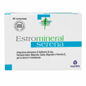 Estromineral Serena 40 compresse, integratore con isoflavoni di soia, magnolia e calcio per la donna in menopausa