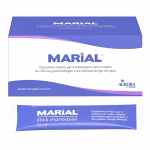 Marial 20 Oral Stick 15 ml, dispositivo medico Aurora Biofarma contro reflusso gastroesofageo e acidità di stomaco.