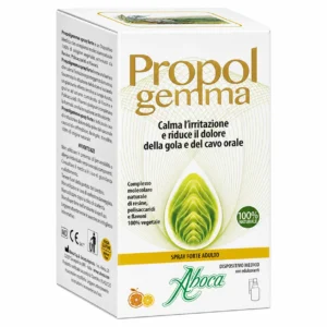 Propolgemma Spray Forte 30ml Aboca, dispositivo medico con propoli da gemme di pioppo per il mal di gola.