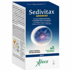 Sedivitax Advanced gocce, integratore Aboca da 30 ml con Passiflora, Valeriana, Melissa e Biancospino per sonno e rilassamento.