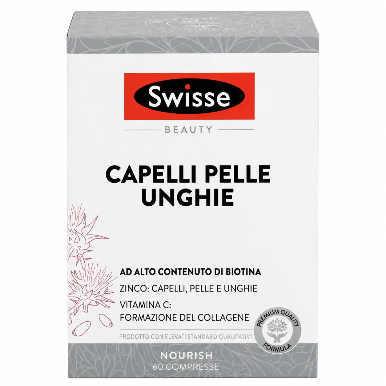 Swisse Capelli Pelle Unghie 60 compresse integratore biotina zinco