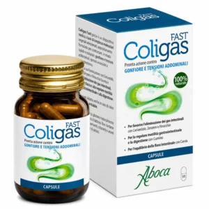 Coligas Fast 50 capsule Aboca, integratore per i gas intestinali e il gonfiore addominale